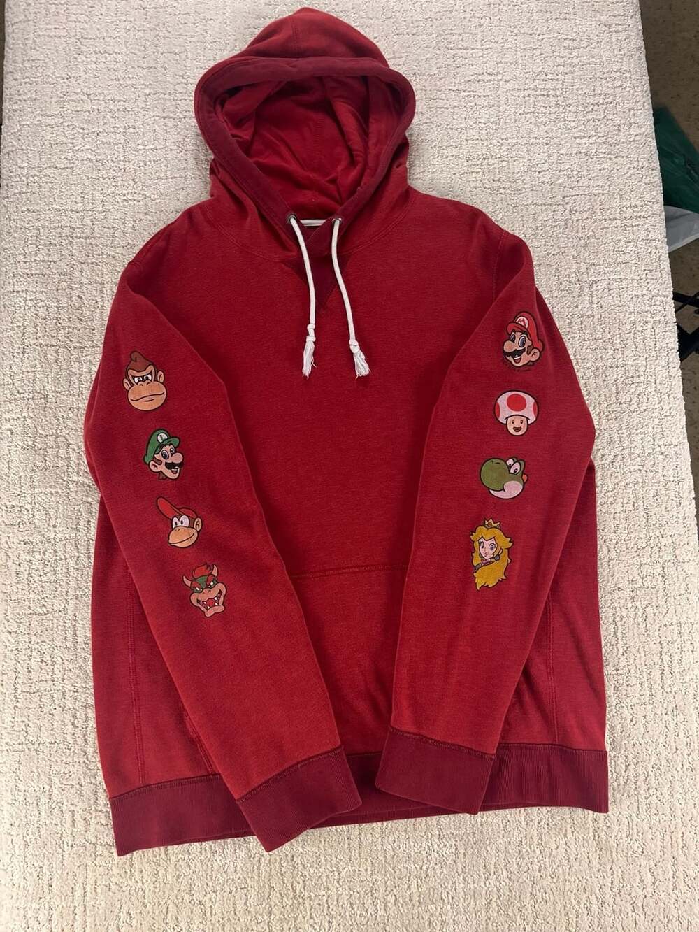Abercrombie & Fitch Super Mario Character Sleeve Graphic Hoodie - Red
